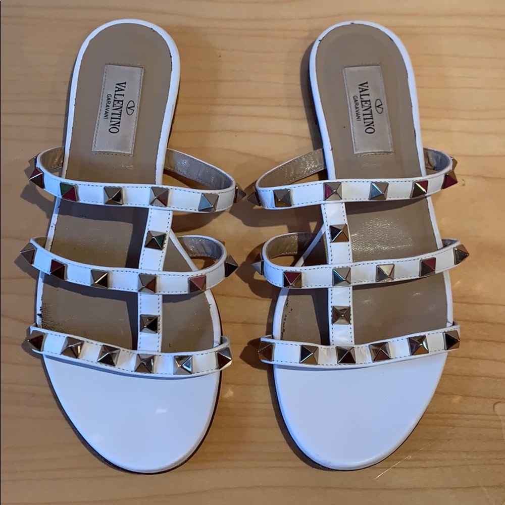 Valentino Garavani Rockstud Caged LeatherFlatSlide - Picture 1 of 6